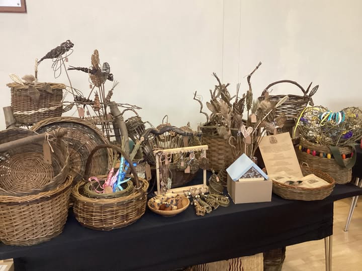 Stall with willow baskets